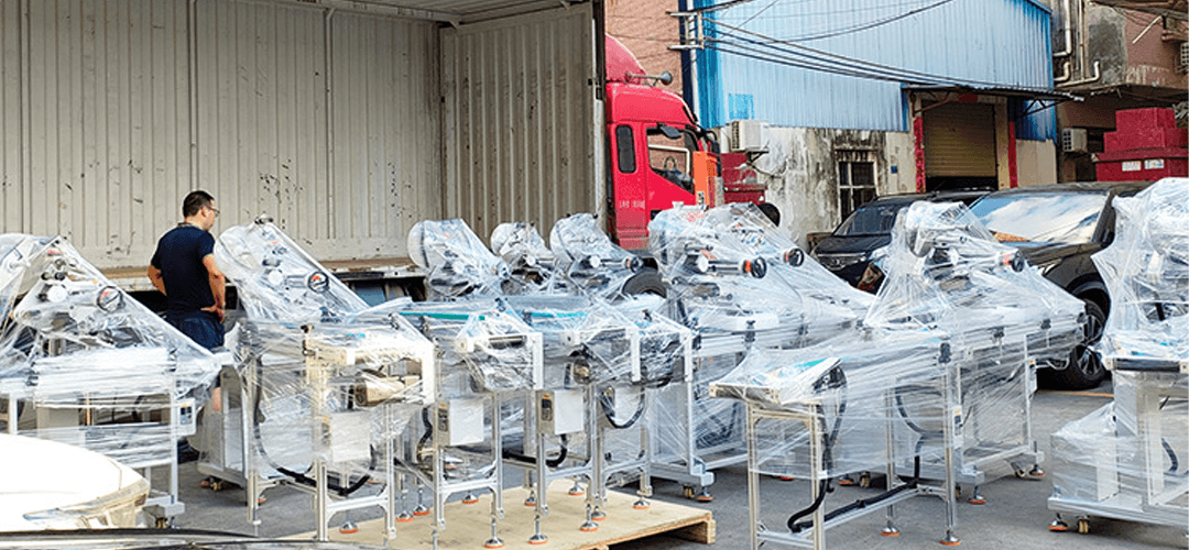 Showroom v&agrave; xưởng sản xuất m&aacute;y d&aacute;n nh&atilde;n bao b&igrave; tự động HEBEI tại 170 Thạch B&agrave;n, Long Bi&ecirc;n, H&agrave; Nội