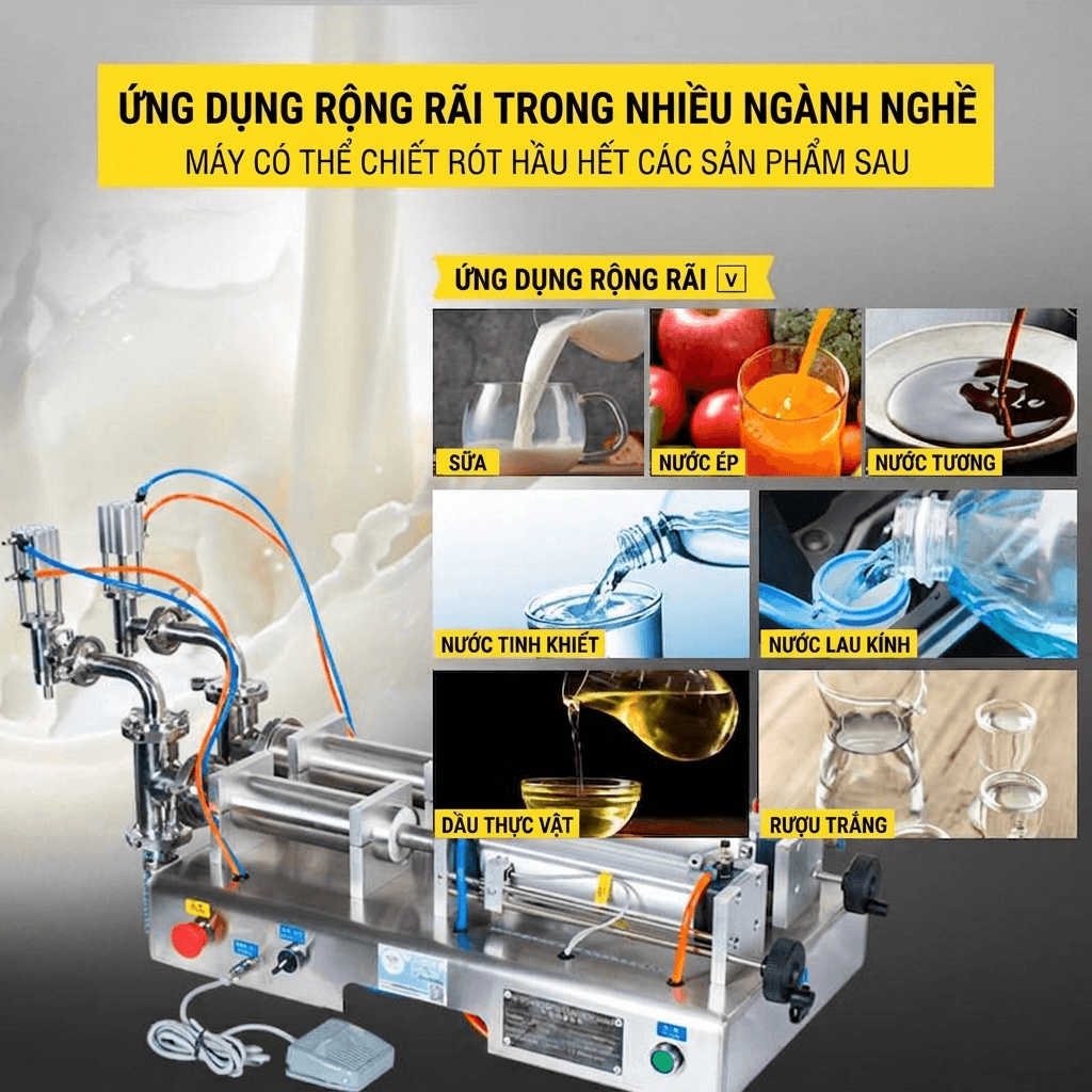 M&aacute;y chiết r&oacute;t 2 đầu b&aacute;n tự động