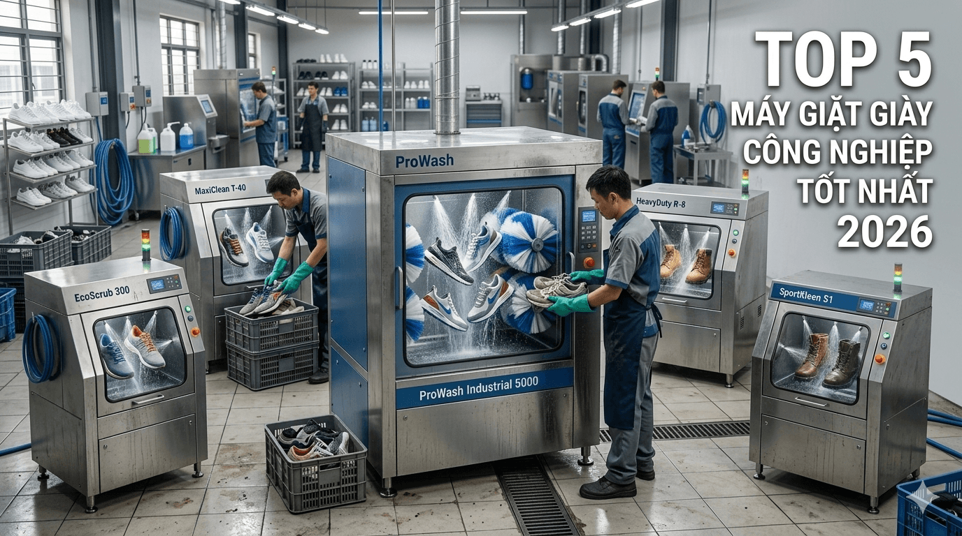 Top 5 m&aacute;y giặt gi&agrave;y c&ocirc;ng nghiệp tốt nhất 2026: So s&aacute;nh chi tiết & tư vấn chọn mua