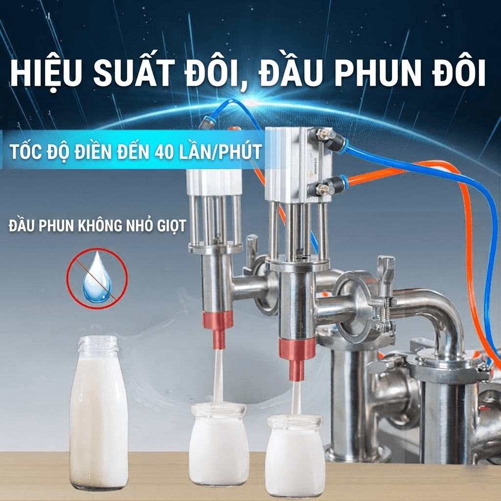 m&aacute;y chiết r&oacute;t b&aacute;n tự động 2 đầu kh&iacute; n&eacute;n