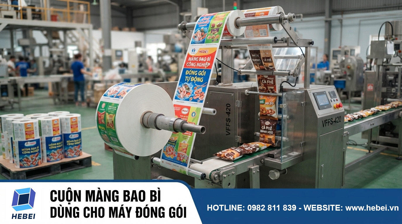 C&aacute;c loại m&agrave;ng bao b&igrave; cho m&aacute;y đ&oacute;ng g&oacute;i: PE, PP, m&agrave;ng phức hợp, nh&ocirc;m v&agrave; giấy