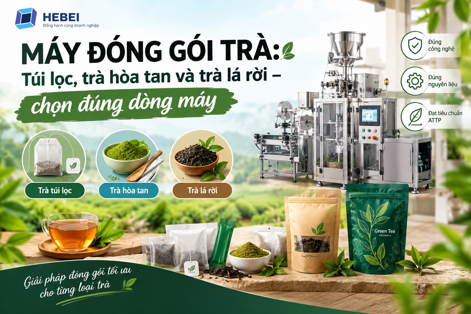 Máy đóng gói trà: Túi lọc, trà hòa tan và trà lá rời – chọn đúng dòng máy