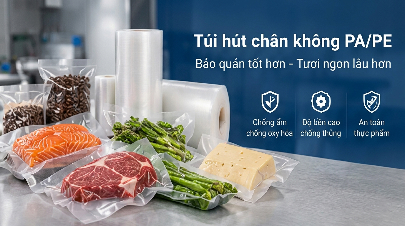 T&uacute;i h&uacute;t ch&acirc;n kh&ocirc;ng PA/PE: Cấu tr&uacute;c m&agrave;ng v&agrave; c&aacute;ch chọn cho từng loại thực phẩm